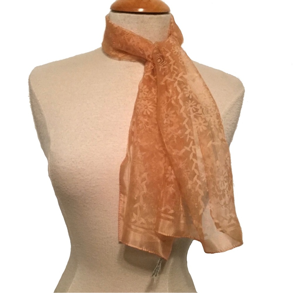 Peachy Beige Sheer Scarf / Neckerchief